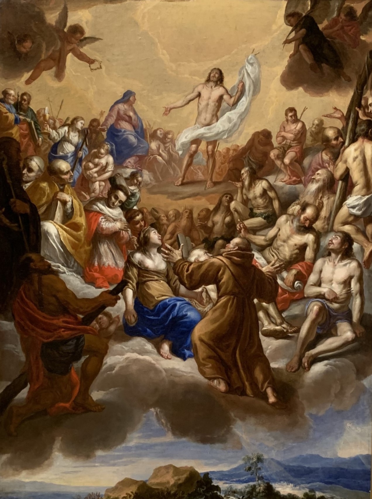 Ciovanni Carlone 1584-1630 – ítalskur Kristur dýrlegur orðinn og umvafinn dýrlingum