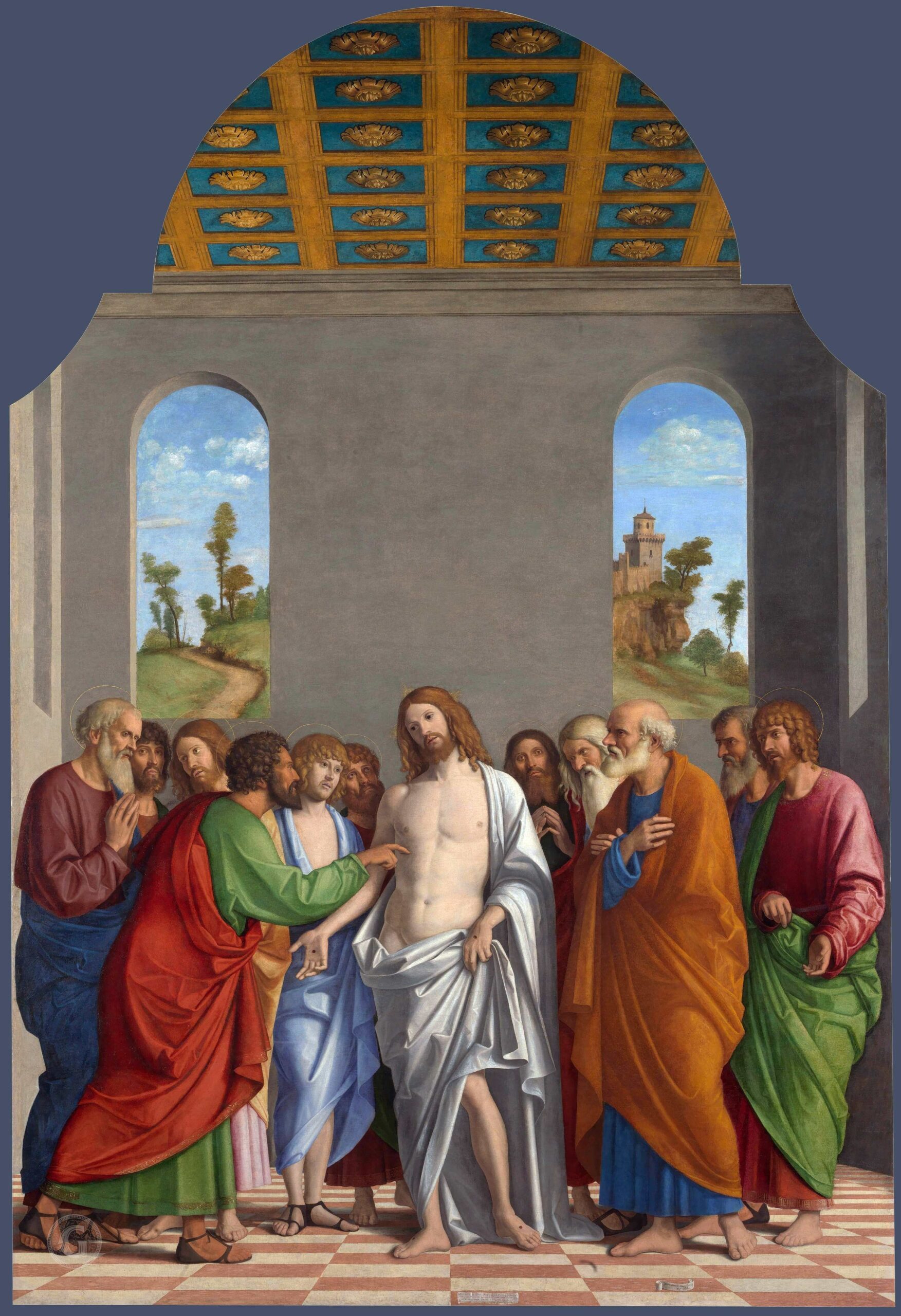 Cima da Conegliano The Incredulity of Saint Thomas c. 1502-04 294 x 199.4 cm Oil on synthetic panel, transferred from poplar The National Gallery, London